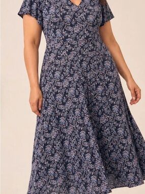 Karina Navy Floral Maxi Dress